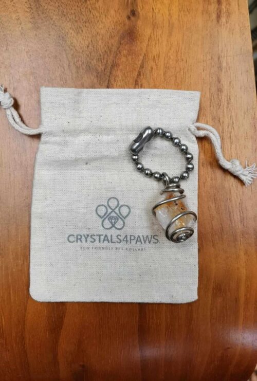 Pet pendant/ personal keyring - German silver wire wrapped reiki charged crystals